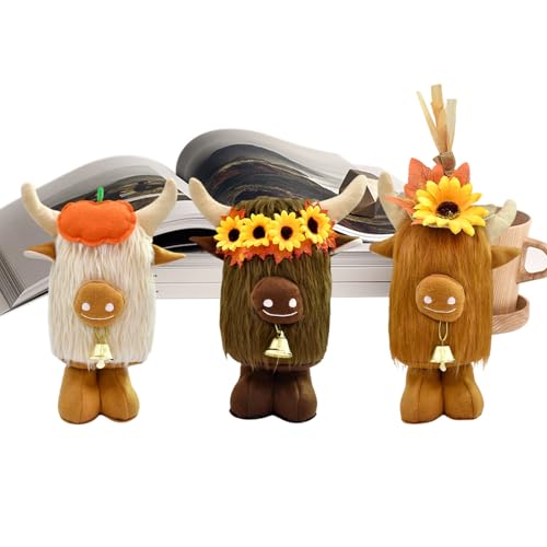 Vache Highland peluche déco automne Thanksgiving jardin salon bureau