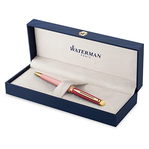 Waterman - Roller Expert 2019 Ct Rojo En Oferta Waterman Hémisphère - Bolígrafo De Punta Redonda (Metal Y Lacado Rosa Con Borde Dorado), Tinta Azul De Punta Media, Caja De Regalo
