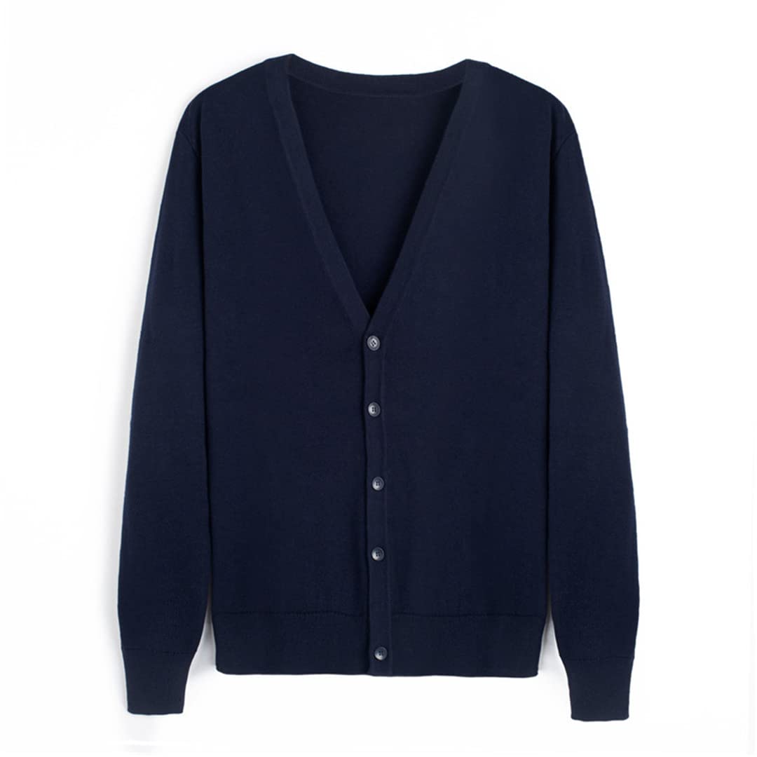 Zadaos Chaqueta de otoño masculina de color sólido de punto casual abotonada suéter