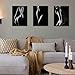 Bathroom Art Wall Decor 3 Panels Black and White Sexy Hip Naked Girl Art Nude Poster Figures Scenery Pictures Fashion Canvas Print Paintings for Bedroom Home Decor Framed Ready to Hang 12