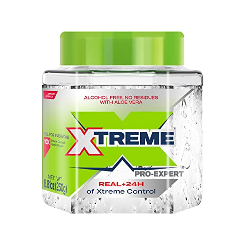 Xtreme Pro-Expert Clear Styling Hair Gel, Alcohol-Free 24-Hours Xtreme Control With Aloe Vera, 8.81 oz Jar (Pack of 24)
