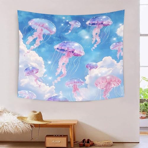 Couverture murale méduse en polyester doux au design artistique 180 x 230 cm