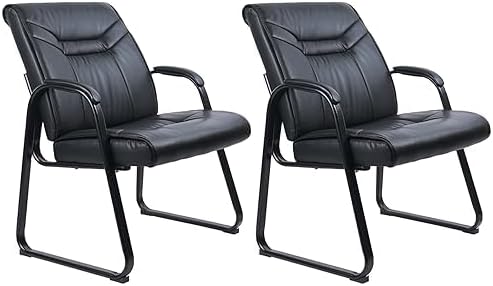 CLATINA Silla de recepción de piel sintética grande y resistente, 400 libras, asiento acolchado con respaldo, silla de vestíbulo para reuniones,