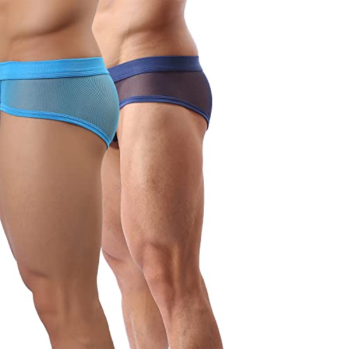 Mens Sexy Micro Mesh Briefs Soft Breathable Underwear Cool Men's Briefs Pack3