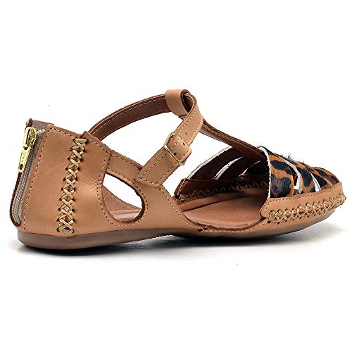 Sandália Feminina Rasteira Moleca Q&A Linha 710.2 Tamanho:35;Cor:Bege