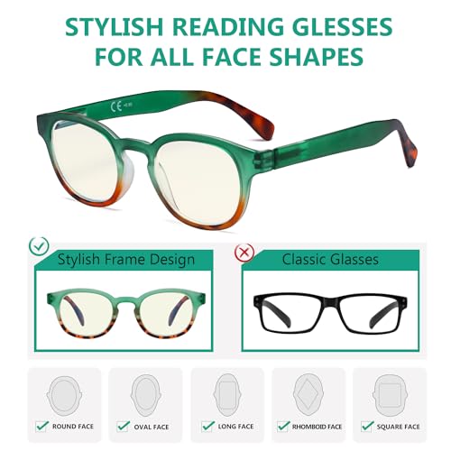 Image of Eyekepper 4 Pack Ladies Computer Glasses - Blue Light Filter Readers for Women Anti Glare Reading Glasses +0.50