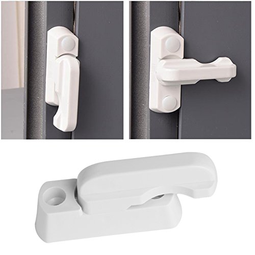 Klamki okienne PVC, Zamki bezpieczeństwa okien, blokada okien przesuwnych, plastikowa blokada bezpieczeństwa dziecka Blokada okna Dźwignia bezpieczeństwa Uchwyt Sweep Zatrzask Nadaje się do blokowania