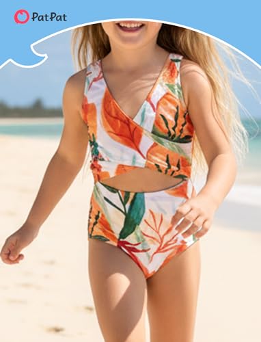 Image of PATPAT Family Matching Swimsuits Swimwear: Mommy and Me Striped Spliced One-Piece Matching Swimsuits Set