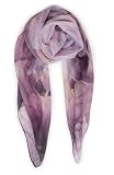 HinyBoeh Floral Scarfs for Women Lightweight Spring Summer - Chiffon Long Scarf Shawl Sunscreen Wrap Neck Headscarf