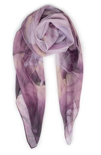 Floral-Print-Scarf for Womens - Classic-Chiffon-Wrap-Shawl Long Lightweight Sunscreen Scarf(19.6''×63'')3