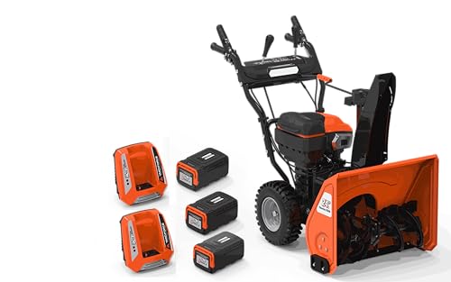 Yard Force YF120VRX24-SB 24-inch Dual Stage 120Volt Lithium-Ion Snow Blower with (3) 2.5Ah Batteries...