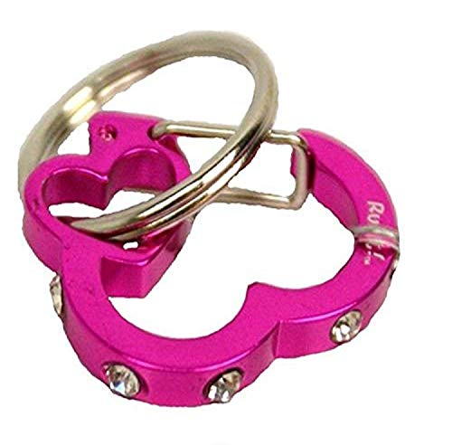 Rubit Small Heart Rhinestone Aluminum Dog Tag Clip - Pink