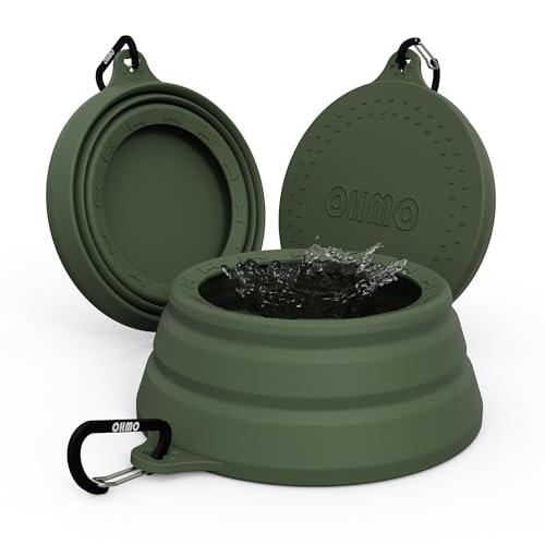 OHMO - Cuenco de agua plegable a prueba de fugas, 680,4 g, para coche, cuencos portátiles para perros de viaje, accesorios de viaje para gatos