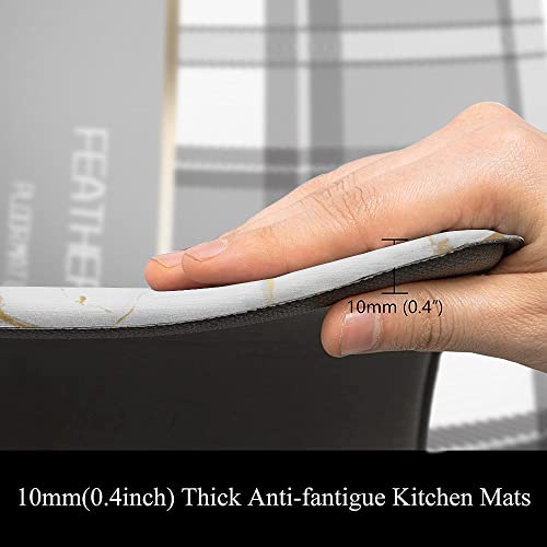 Mrcrypos Gold White Kitchen Rugs Cushioned Anti Fatigue 2 Piece Set Marble Kitchen Mats Pvc Waterproof Leather Runner Rug Non Slip Floor Comfort Mat For Kitchen Sink Laundry Office 17"X29"+17"X47" #TOP3