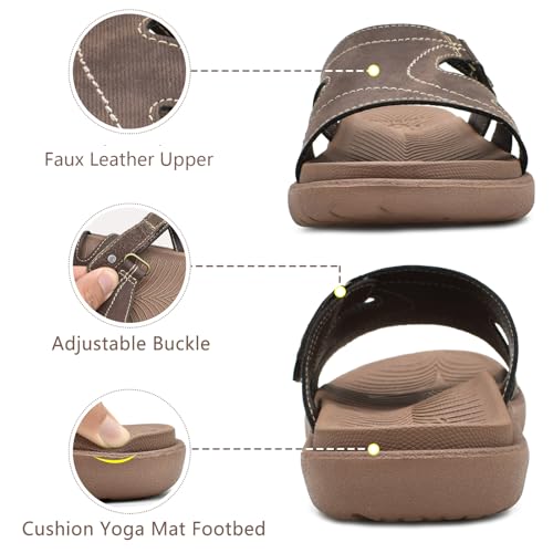 kuailu womens fashion orthotic slides ladies lightweight athletic yoga mat sandals slip on thick cushion slippers sandals with comfortable plantar fasciitis arch support