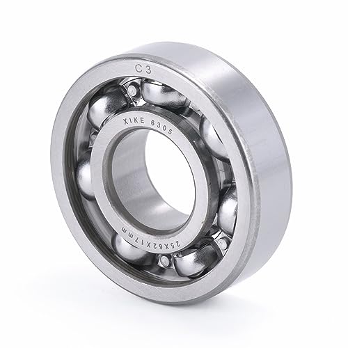 XiKe 1 Pcs 6305 C3 Kugellager 25x62x17mm Offene Bauweise und Chromstahl, Passend für DIY, Auto, Motorrad, ATV, Getriebe, Motor, CNC, Industrie, Landwirtschaft und Gartengeräte.