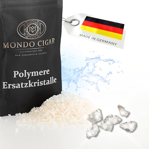 Mondo Cigar Humidor de cristales – 30 g de polímero acrílico granulado para la regulación de la humedad de puros – Fabricado en Alemania