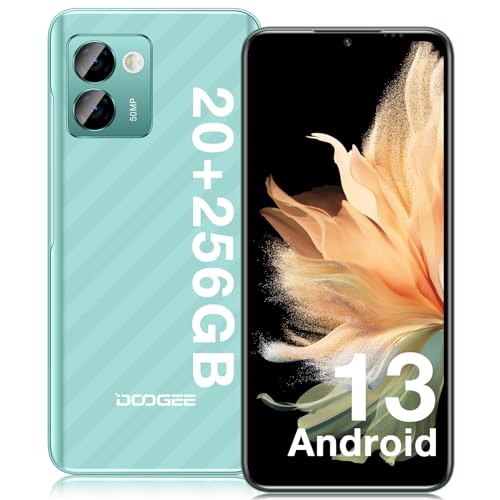 DOOGEE N50 Pro Mobile Phones 2024, 20GB + 256GB/1TB TF, 6.52" HD+ Waterdrop Screen, Android 13 Smartphone, 50MP Camera, 4G Dual Sim Mobile Phone, 4200mAh,Fingerprint/Face ID/ 5G WIFI-Green