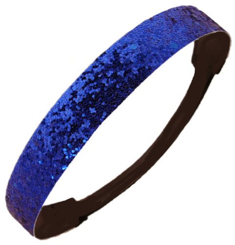 Royal Blue Glitter Sports Headband One Size (Royal Blue)