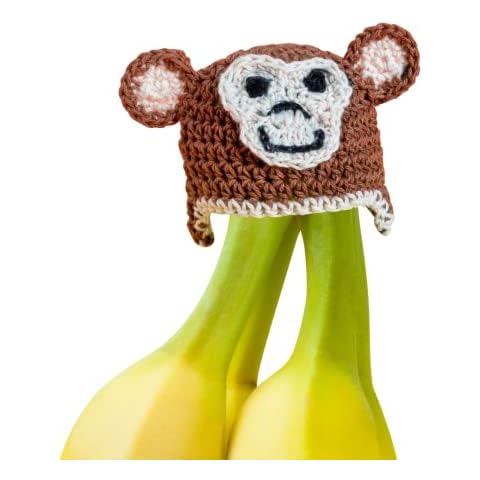 Nana Hats | Keep Bananas Fresher For Longer | As Seen on Shark Tank | Includes Standard Size BPA-Free Silicone Cap With Magnet | Monkey Cover