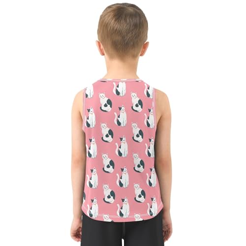 Baby Boys Sleeveless Tank Top Cute Cat Toddler Athletic Vest 3-10T3