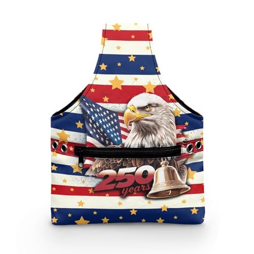 Image of ZUXONGSY America250 Yarn Tote Bags for Crocheting Lightweight 250th Patriotic Eagle Yarn Storage Organizer Knitting Project Bag for on The Go Travel July 4th 2026