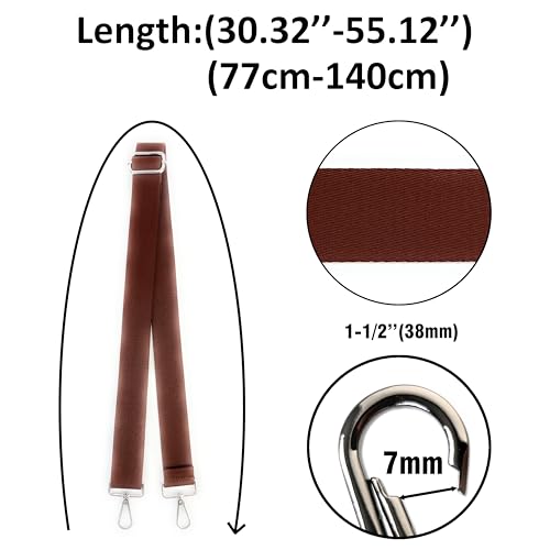 Image of Purse Strap Replacement for Crossbody Bags & Handbags | Premium Webbing with Silver Hardware Clip-On Installation Adjustable Length Comfortable Wide Guitar Style Strap