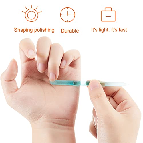 3 Pieces Glass Cuticle Pusher Cuticle Remover Glass Nail File Dual Ended Manicure Pedicure Tools For Nails And Cuticles Care (Pink, Blue, Transparent) #TOP5