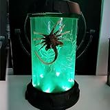 Peacheese Gothic Facehugger Cool Jar with LED Light, Facehugger Chamber LED Tank for Desktop Decoration, Scary Alien Xenomorph Popcorn Bucket, Horrible Home Decor Gift