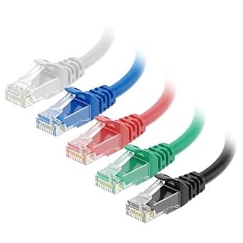 Cable Matters 5-Color Combo Snagless Cat6 Ethernet Cable (Cat6 Cable/Cat 6 Cable) 5 Feet - Available 1FT - 14FT in Length