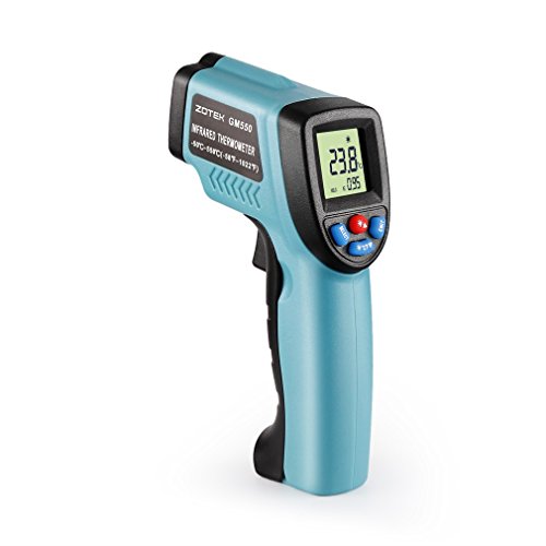 Infrared Thermometer,ZOTEK G320 Compact Digital Infrared Thermometer -58°F and 1022°F Accurate Adjustable Emissivity with LED Backlight Display Target Pointer