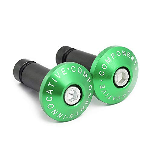 TREONK Per Manubri da Ø22mm (7/8") (esterno) - Contrappesi per Moto Mtb Bici-Terminali Manubrio Universale(verde)