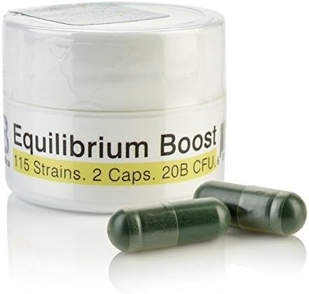Equilibrium Boost MegaDose Probiotic Supplement High Dose Starter with Prebiotic – 20 Billion CFU Time Release - 2 Easy to Swallow Capsules - Highest Strain Count in The World - 115-Strains