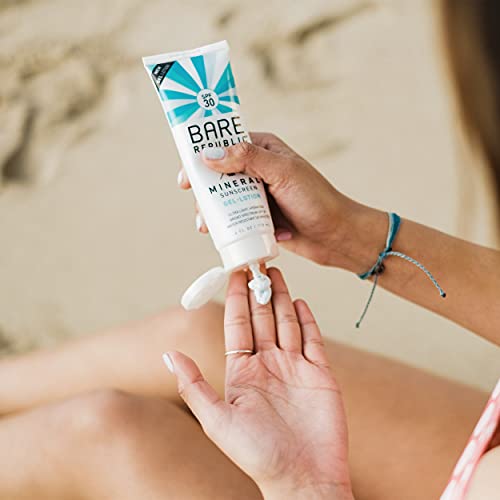Bare Republic Mineral Gel Sunscreen Spf 30 Sunblock Body Lotion, Light And Hydrating Skin Care, 4 Fl Oz, 2 Pack #TOP6