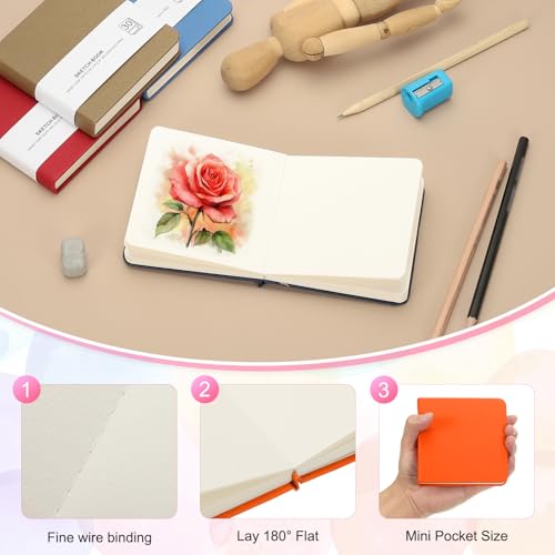 PATIKIL 4x4" Watercolor Paper Sketchbook - Image 3