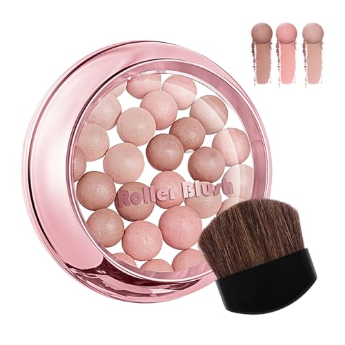 Blush Powder - Bolas de rubor debajo de los ojos, mejillas, colorete, productos de belleza a largo plazo, para todo tipo de piel, sensibles, secas, maduras y jóvenes, para viajes, citas, fiestas