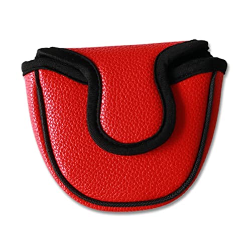 Big Teeth Golf Mallet Putter Cover Headcover Club Protector Magnetic Closure Don't FIT Iron Material Putter for Scotty Cameron Taylormade Odyssey 2 Ball Club (Red)