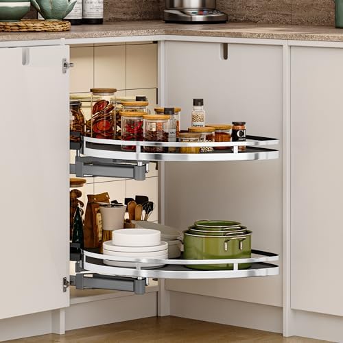DWVO Corner Cabinet Pull-Out Organizer, 2-Tier Blind Corner Shelf...