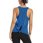 Muzniuer Womens Yoga Workout Tops-Cute Open Back Running Gym Activewear Sports Shirt for Women
