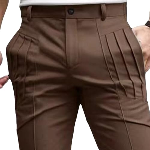 Men's Slim Fit Stylish Outdoor Pants Skinny Casual Work Business Pants Stretch Solid Lightweight Trousers2