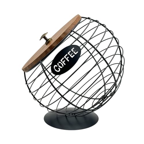 Soporte para cápsulas de café, encimera de hierro, cesta de café con tapa y apertura inclinada, decoración de escritorio para, bar, cesta de almacenamiento universal, diseño de plátano