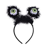 Taotenish Halloween Headband Light-up Eyeballs Hair Hoop Headpiece for Halloween Cosplay Masquarade Horror Party Supply - Black