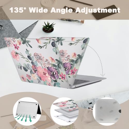 Funda Macbook Pro 13 M1 carcasa rígida protectora transparente flor A2338 A1706 5