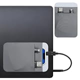 Portable Hard Drive Sleeve 2-Pocket Stick on Pouch with Reusable Adhesive SSD Hard Drives Carrying Case Computer Accessories Pouch Holder for Most Laptop External Solid State Drive Mouse USB Cable