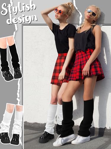 Image of Geyoga Y2k Accessories Harajuku Leg Warmers Gyaru Clothes Japanese Kawaii Girls Leg Warmers Goth Cute Lolita Knit Boot Socks