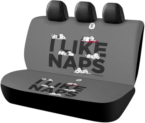 スヌーピー (2) カーシートカバー 車シートカバー 後部座席用 シート保護 おしゃれ カー用品 軽/普通車 汎用 後席クッションカバー 人気 キャラクター 四季通用 誕生日 プレゼント dv6h257d