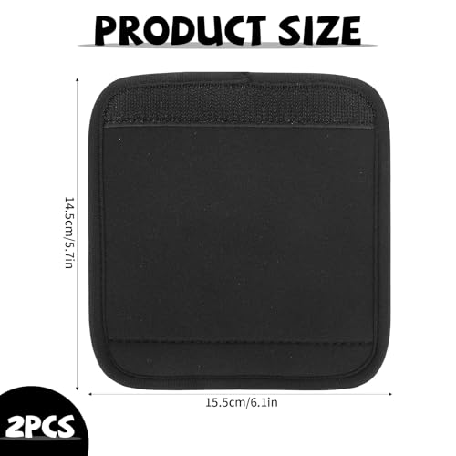 2PCS Luggage Handle Wrap, Comfort Soft Luggage Handle Wraps for Suitcases, Bag Suitcase Handles Wraps for Suitcase Grip Covers, Bag Car Travel Accessories(Black)2