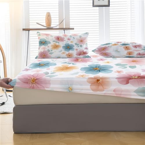 Drap housse 160x200 motif floral mignon pour transformer l'ambiance de votre chambre à coucher