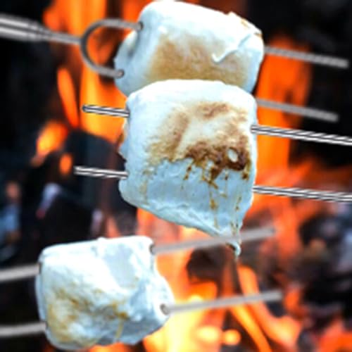 Brochetas de cordero de acero inoxidable con mango de madera para barbacoa de camping 3