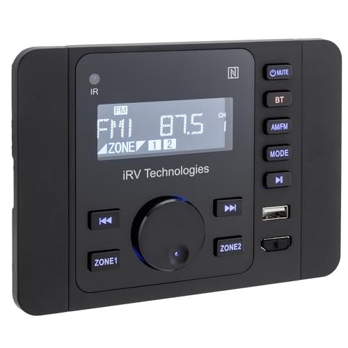 IRV 37 RV Mechless Stereo Unit AM/FM Radio/Bluetooth | Remote Included